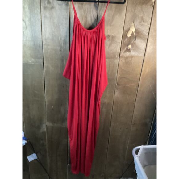 Livd Plus Adora Ruched Spaghetti Strap Dress, XXXL 3XL, Red - Picture 4 of 5